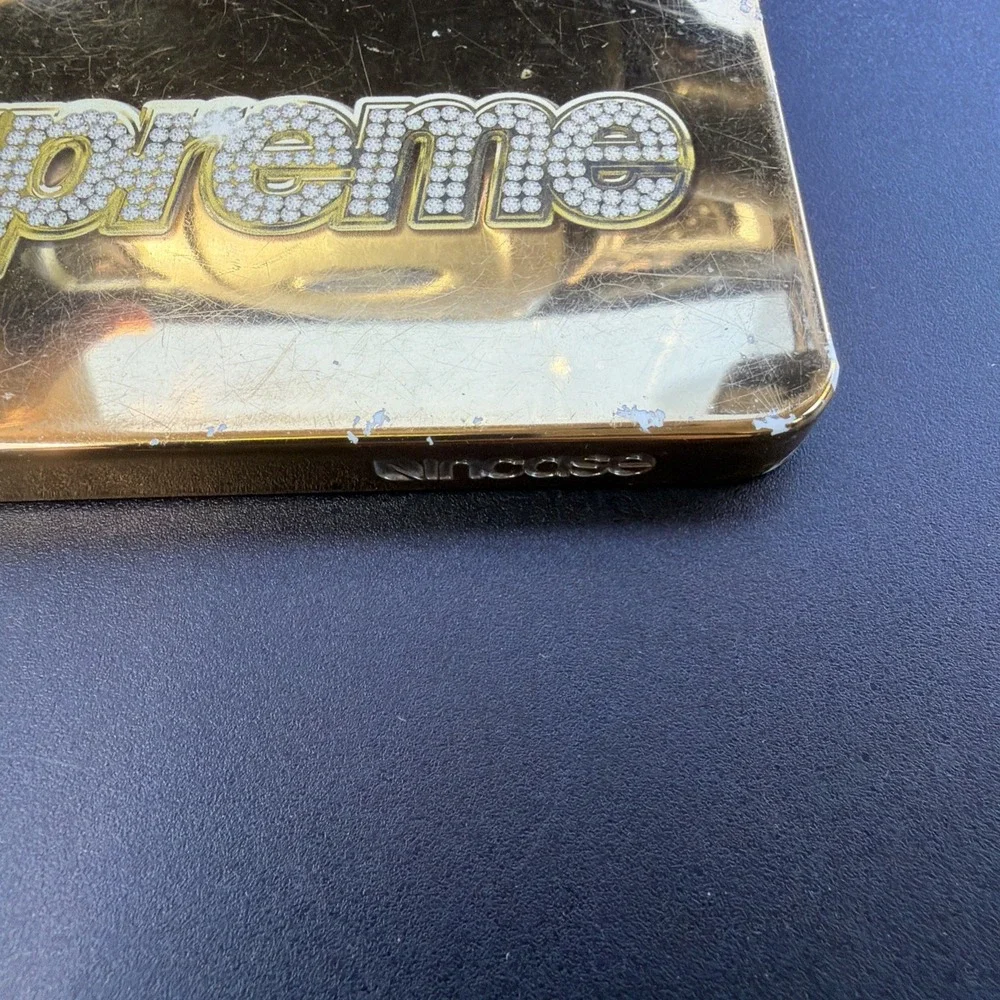 SS13 Supreme x Incase Bling Logo iPhone 5 case gold Used Rare Accessory Vintage